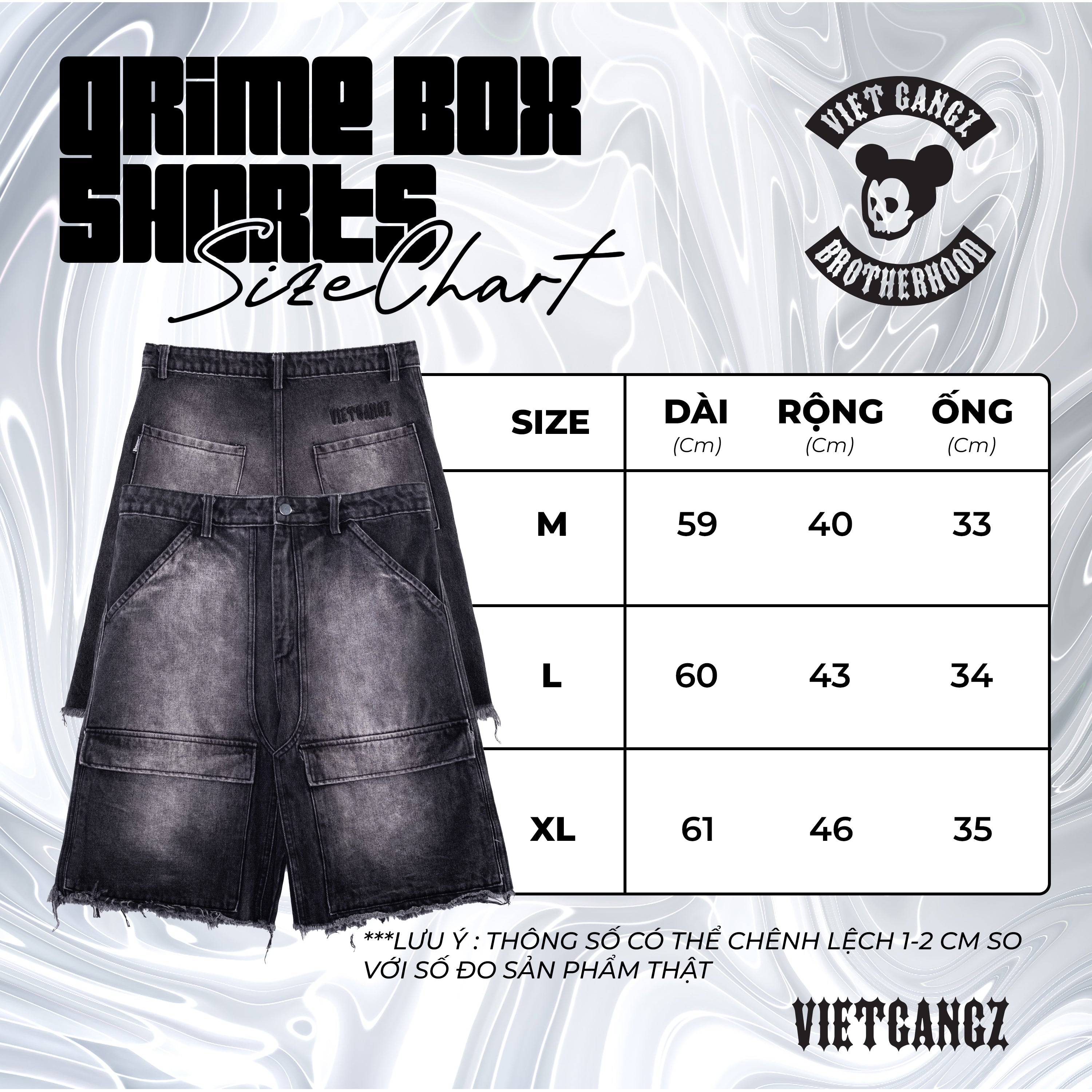 VGZ “Grime Box” Denim Shorts